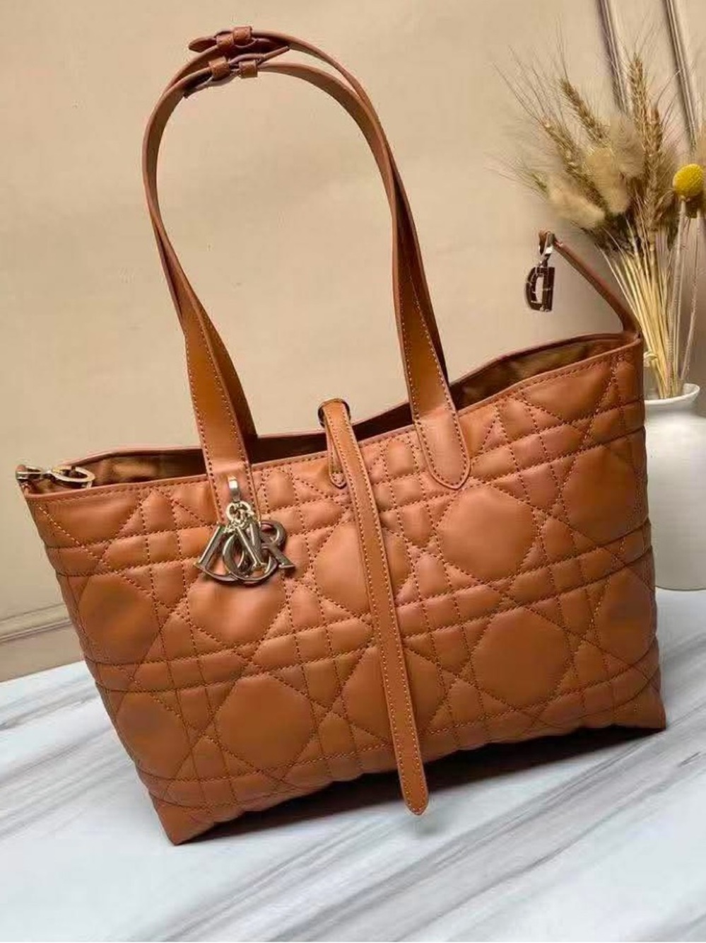 New • Designer-Inspired Quilted Leather Tote
